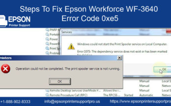 Fix Epson Workforce WF-3640 Error Code 0xe5