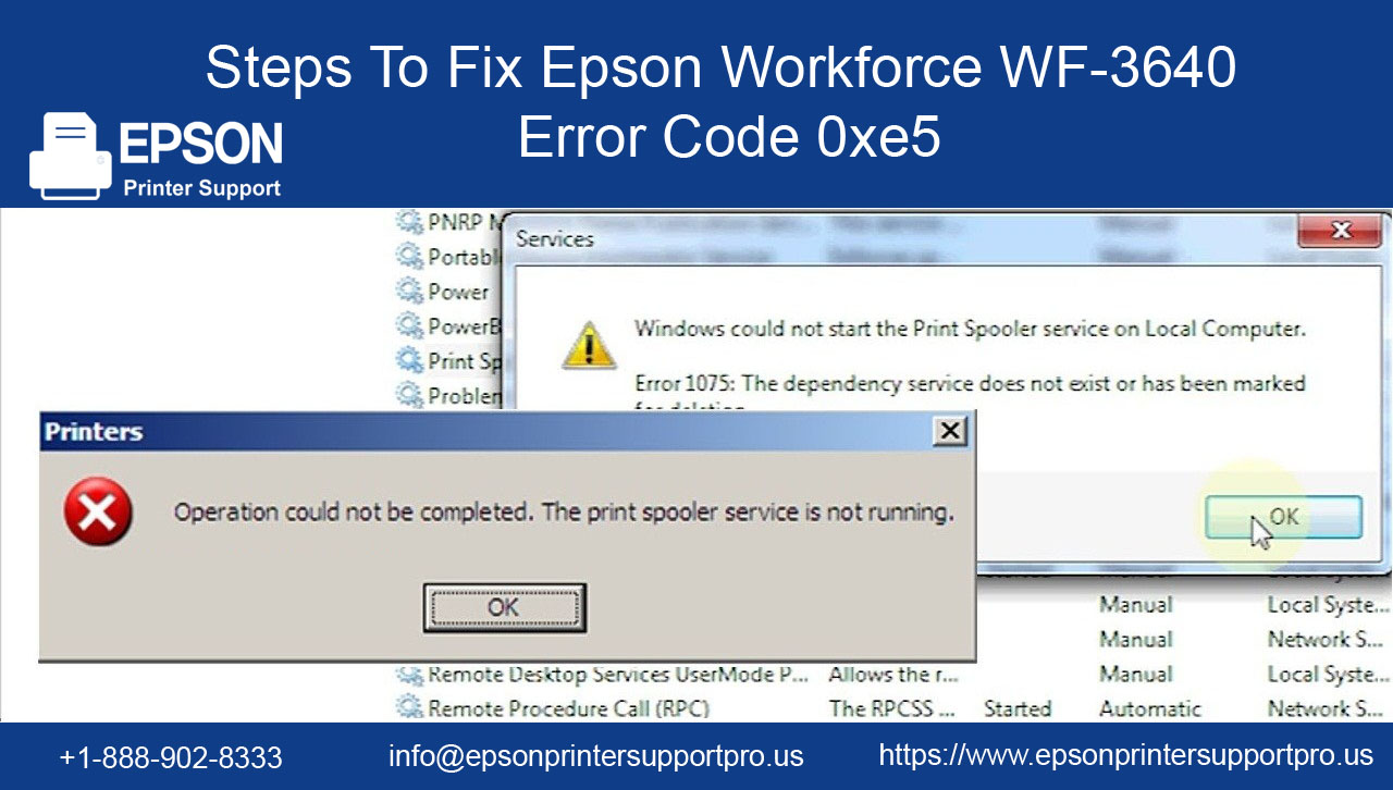 Steps To Fix Epson Workforce WF3640 Error Code 0xe5