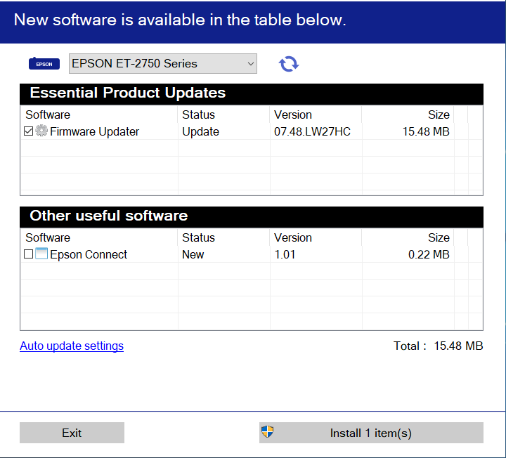 Update the Epson printer driver
