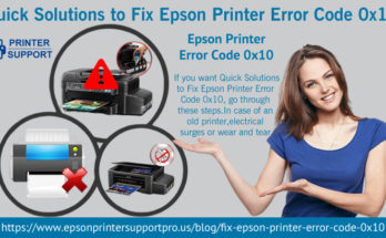 Epson Printer Error Code 0x10
