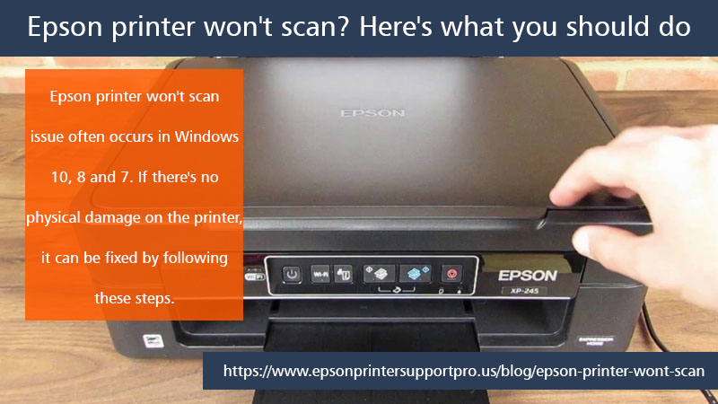 Epson printer won’t scan